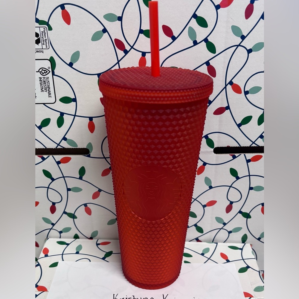 (Used) Matte Red Studded Starbucks Cup